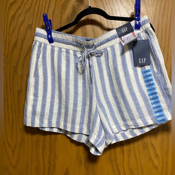 GAP LINEN BLEND STRIPED SHORTS W/ 4” INSEAM - SIZE L - NWT - Picture 9 of 9